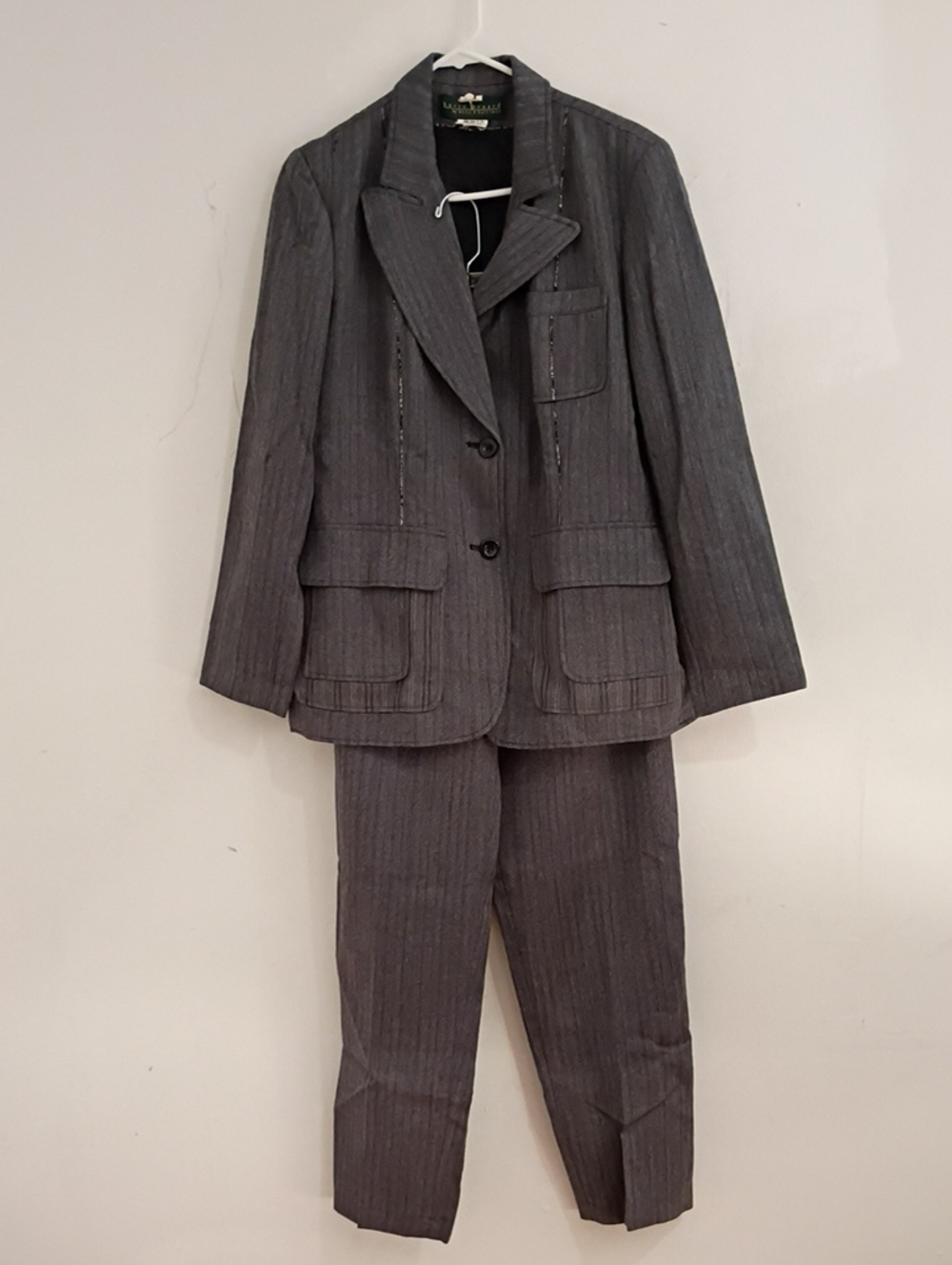 Harve Benard Charcoal Pinstripe Women's Blazer and Pants